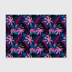Холст прямоугольный Palm pink blue pink, цвет: 3D-принт — фото 2