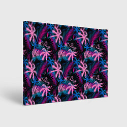 Холст прямоугольный Palm pink blue pink, цвет: 3D-принт