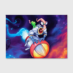 Холст прямоугольный Земляной червяк Джим, цвет: 3D-принт — фото 2