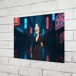 Холст прямоугольный Dandadan Seiko в городе с планшетом, цвет: 3D-принт — фото 2