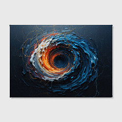 Холст прямоугольный Краска синяя и оранжевая в форме вихря, цвет: 3D-принт — фото 2