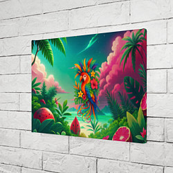 Холст прямоугольный Попугай и тропики, цвет: 3D-принт — фото 2