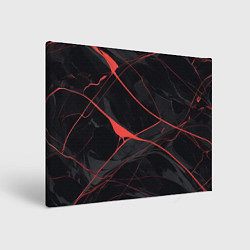 Холст прямоугольный Текстура мрамора с красными полосками, цвет: 3D-принт