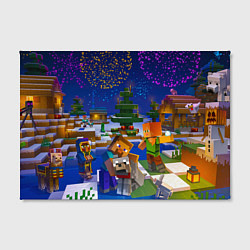 Холст прямоугольный Новый год в Майнкрафт, цвет: 3D-принт — фото 2