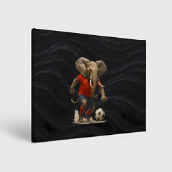 Холст прямоугольный Слон футболист, цвет: 3D-принт