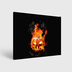 Холст прямоугольный Горящая тыква джек, цвет: 3D-принт