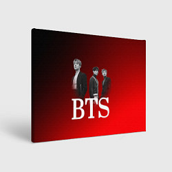 Холст прямоугольный BTS красно-черный фон, цвет: 3D-принт