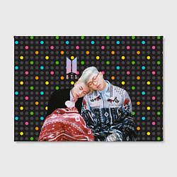 Холст прямоугольный BTS разноцветные точки, цвет: 3D-принт — фото 2