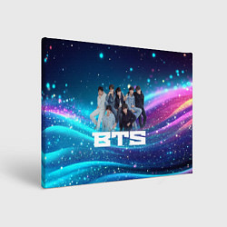 Холст прямоугольный BTS волнистый фон с блестками, цвет: 3D-принт