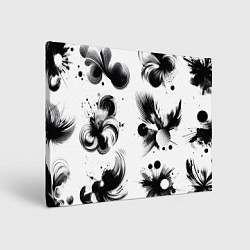 Холст прямоугольный Чёрно-белая абстракция нейроарт, цвет: 3D-принт