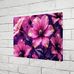 Холст прямоугольный Волшебный розовый цветок с искрами, цвет: 3D-принт — фото 2