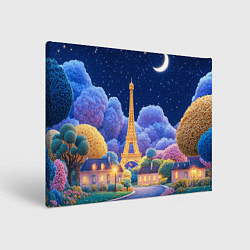 Холст прямоугольный Eiffel tower, цвет: 3D-принт