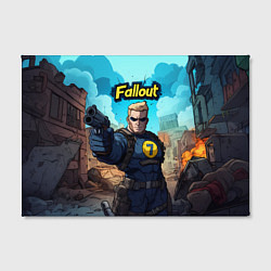 Холст прямоугольный Fallout смотритель с пистолетом, цвет: 3D-принт — фото 2