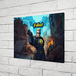 Холст прямоугольный Fallout смотритель с пистолетом, цвет: 3D-принт — фото 2