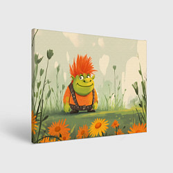 Холст прямоугольный Маленький Шрек с рыжими волосами, цвет: 3D-принт