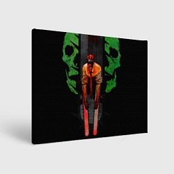 Картина прямоугольная Дэндзи с черепами Человек бензопила