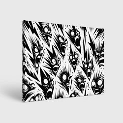 Холст прямоугольный Свирепые мордочки - паттерн, цвет: 3D-принт