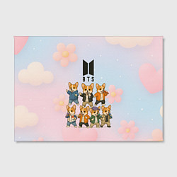 Холст прямоугольный Корги BTS, цвет: 3D-принт — фото 2