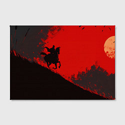 Холст прямоугольный Лошадь скачет на красном фоне, цвет: 3D-принт — фото 2