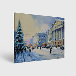 Холст прямоугольный Зимний праздничный Питер, цвет: 3D-принт
