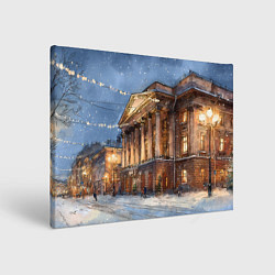 Холст прямоугольный Новогодний Санкт-Петербург, цвет: 3D-принт