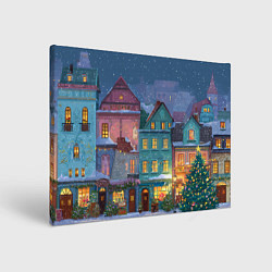 Холст прямоугольный Новогодний дворик, цвет: 3D-принт