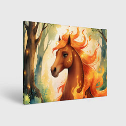 Холст прямоугольный Милая огненная лошадь, цвет: 3D-принт