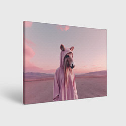 Холст прямоугольный Лошадка в худи, цвет: 3D-принт