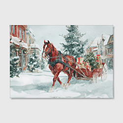 Холст прямоугольный Новогодняя лошадка 2026, цвет: 3D-принт — фото 2