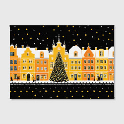 Холст прямоугольный Новогодняя ночь в городе, цвет: 3D-принт — фото 2