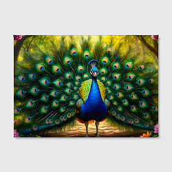 Холст прямоугольный Царственный павлин, цвет: 3D-принт — фото 2