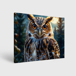 Холст прямоугольный Лунная сова в лесу, цвет: 3D-принт