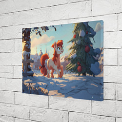 Холст прямоугольный Лошадка любуется елкой, цвет: 3D-принт — фото 2