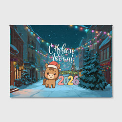 Холст прямоугольный Новогодняя лошадка 2026 год, цвет: 3D-принт — фото 2