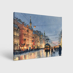 Холст прямоугольный Вечер Санкт-Петербурга, цвет: 3D-принт