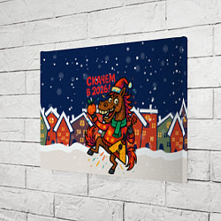 Холст прямоугольный Скачем в 2026 - лошадь с балалайкой, цвет: 3D-принт — фото 2