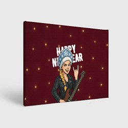 Холст прямоугольный Снегурочка рокерша, цвет: 3D-принт