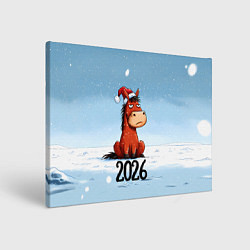 Холст прямоугольный Сердитая лошадка 2026, цвет: 3D-принт