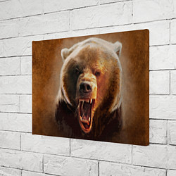 Холст прямоугольный Рык медведя, цвет: 3D-принт — фото 2