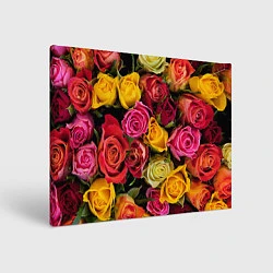 Холст прямоугольный Ассорти из роз, цвет: 3D-принт