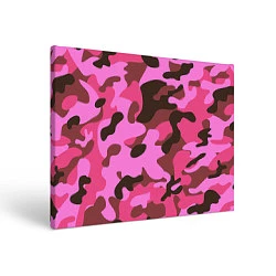 Холст прямоугольный Камуфляж: розовый/коричневый, цвет: 3D-принт
