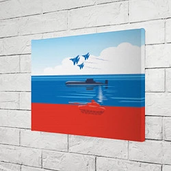 Холст прямоугольный Россия: Триколор армии, цвет: 3D-принт — фото 2