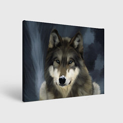 Холст прямоугольный Зимний волк, цвет: 3D-принт