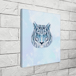Холст квадратный Расписная голова тигра, цвет: 3D-принт — фото 2