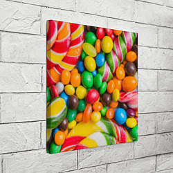 Холст квадратный Сладкие конфетки, цвет: 3D-принт — фото 2