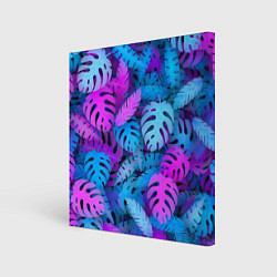 Холст квадратный Сине-розовые тропики, цвет: 3D-принт