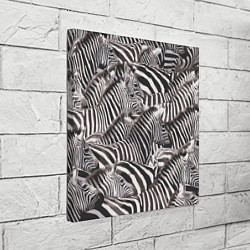 Холст квадратный Стая зебр, цвет: 3D-принт — фото 2