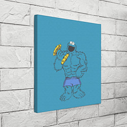 Холст квадратный Коржик качок, цвет: 3D-принт — фото 2