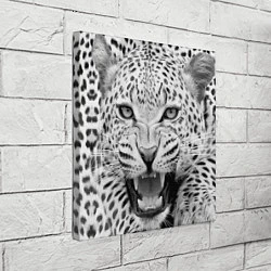 Холст квадратный Белый леопард, цвет: 3D-принт — фото 2