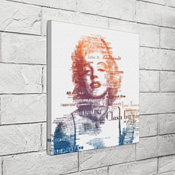 Холст квадратный Мэрилин Монро - текстовый портрет, цвет: 3D-принт — фото 2